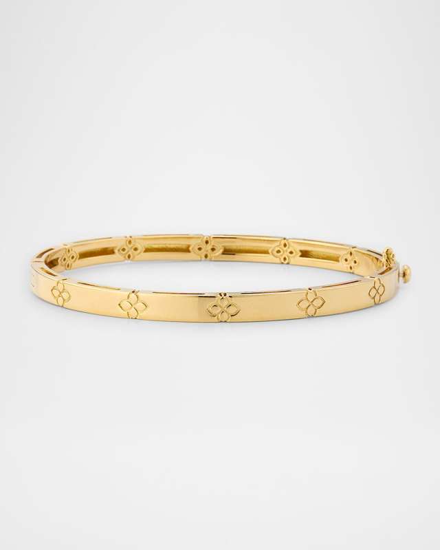 18K Yellow Gold Love in Verona Narrow Bangle Bracelet